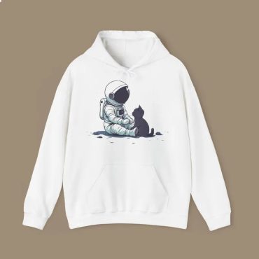 Astronaut With Cat Cute Cat Hoodie