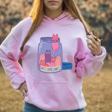 Cat Antidepressant Unisex Design Hoodie