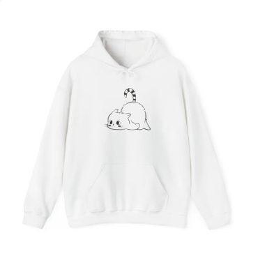 Cozy Chibi Cat - Adorable Sketch Design Hoodie