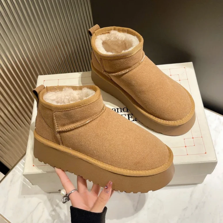 Women's Sheep-skin Winter Mini Snow Boots