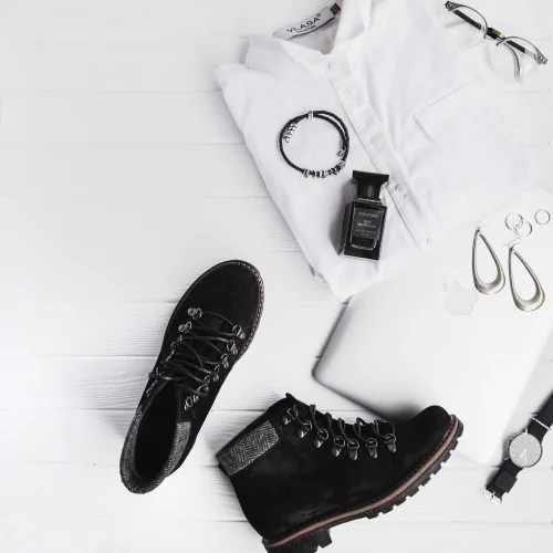 Women’s Black Nubuck Handmade Hiker Boots