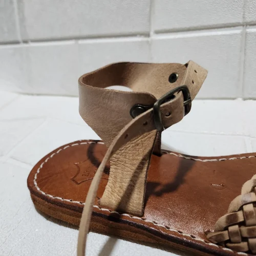 Women’s Tan Braided Moroccan Leather Sandals