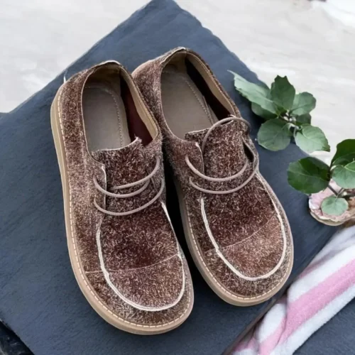 Handmade Women S Suede Loafers Wide Toe Box
