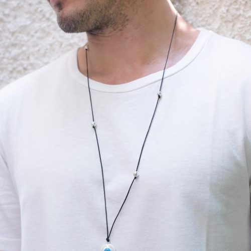 Evil Eye Pendant Necklace Mens Protection Jewelry Adjustable
