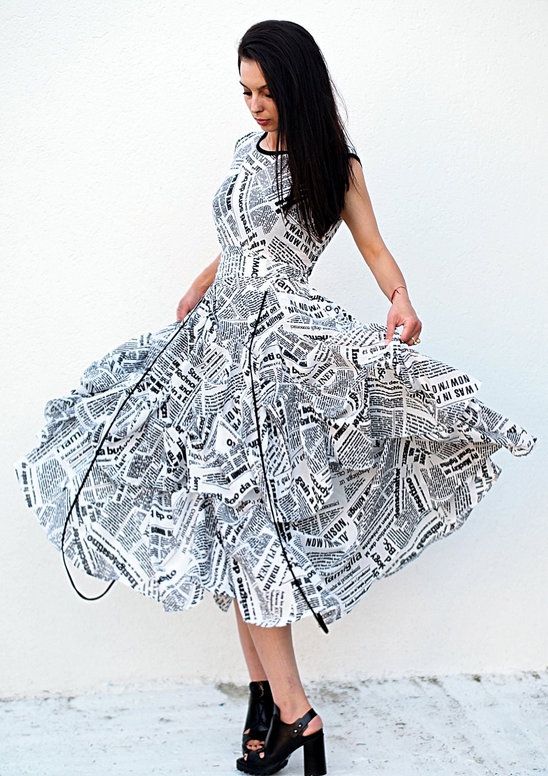 Sleeveless Flared Summer Dress Loose Fit Oversized With