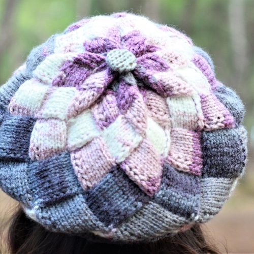 Multicolor Knitted Hat: Handmade Women's Winter Wool Beret