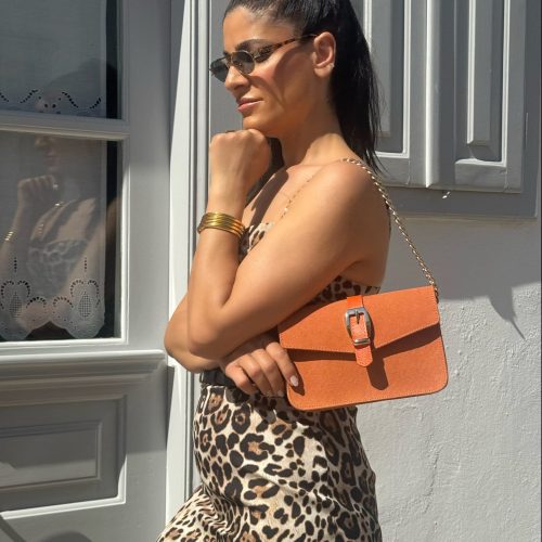 Women Leather Shoulder Bag Canvas Handbag Crossbody Purse